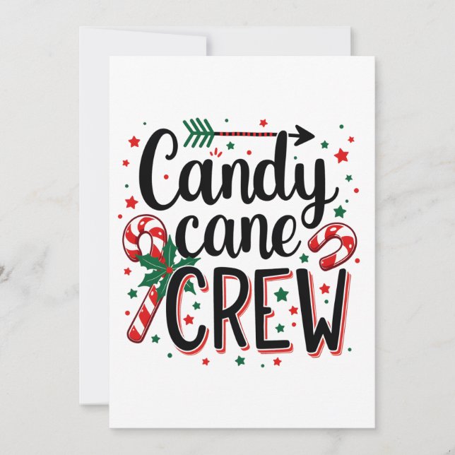 Candy cane crew Christmas snack Matching Cousins Invitation (Front)