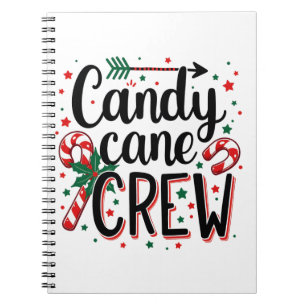 Candy cane crew Christmas snack Matching Cousins Notebook