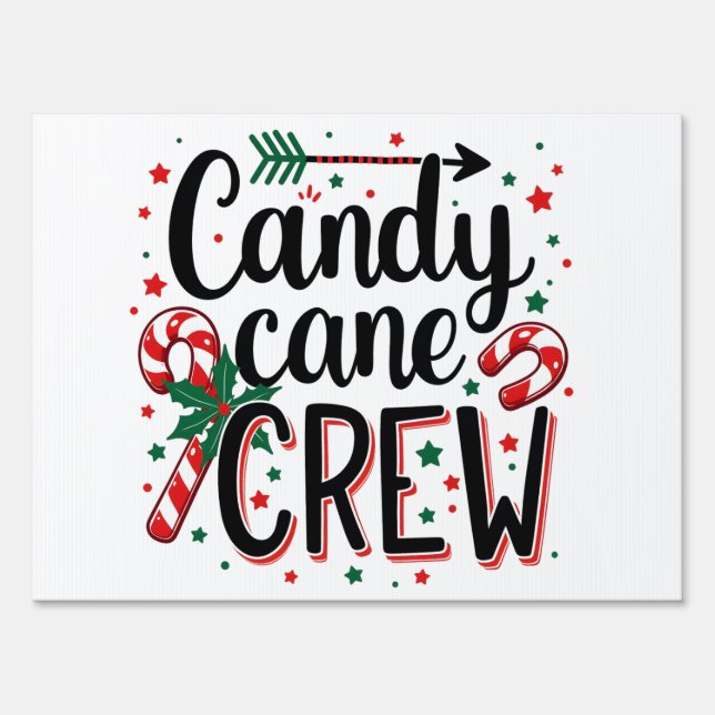 Candy cane crew Christmas snack Matching Cousins Sign (Front)