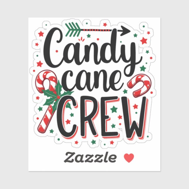 Candy cane crew Christmas snack Matching Cousins Sticker (Sheet)