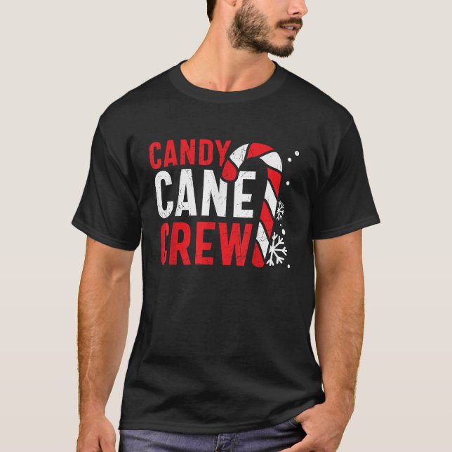 Candy Cane Crew Cute Christmas Matching Family T-Shirt (Front)