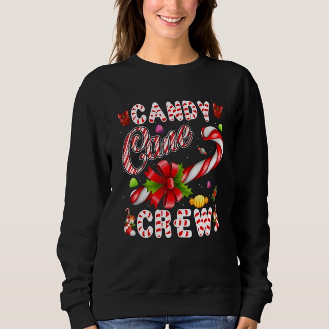 Candy Cane Crew Family Christmas Matching Group Ou Sweatshirt (Front)