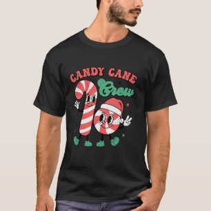 Candy Cane Crew Funny Candy Santa Retro Christmas T-Shirt