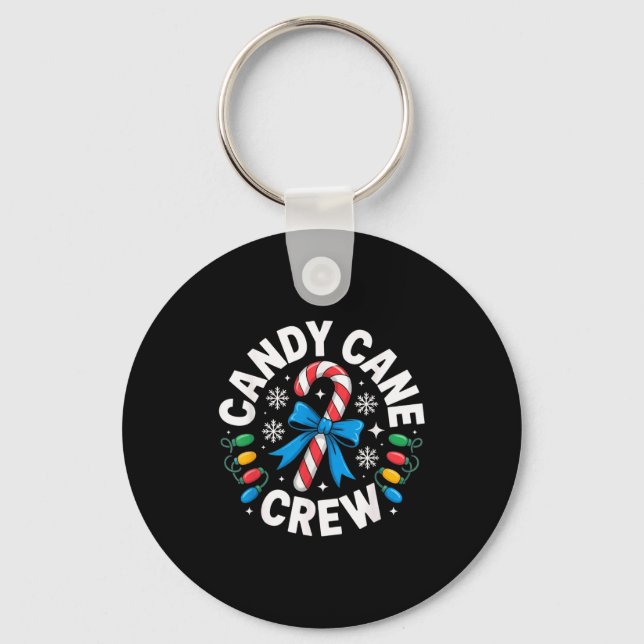 Candy Cane Crew Funny Christmas Candy Lover X-mas  Keychain (Front)