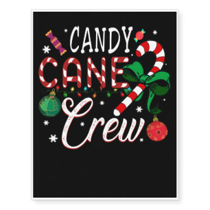 Candy Cane Crew Funny Christmas Candy Lover X-mas Temporary Tattoos