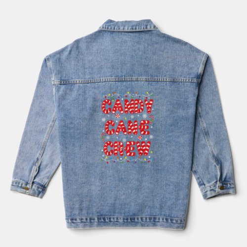 Candy Cane Crew Funny Christmas Candy Lover Xmas  Denim Jacket