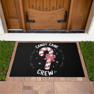 Candy Cane Crew Funny Christmas Candy Lover Xmas Doormat