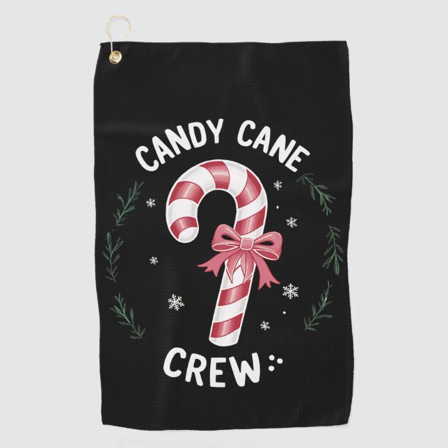 Candy Cane Crew Funny Christmas Candy Lover Xmas Golf Towel (Front)