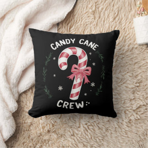 Candy Cane Crew Funny Christmas Candy Lover Xmas Throw Pillow
