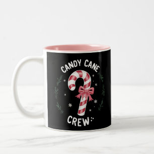 Candy Cane Crew Funny Christmas Candy Lover Xmas Two-Tone Coffee Mug