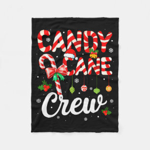 Candy Cane Crew Funny Christmas Holiday Family Men Fleece Blanket