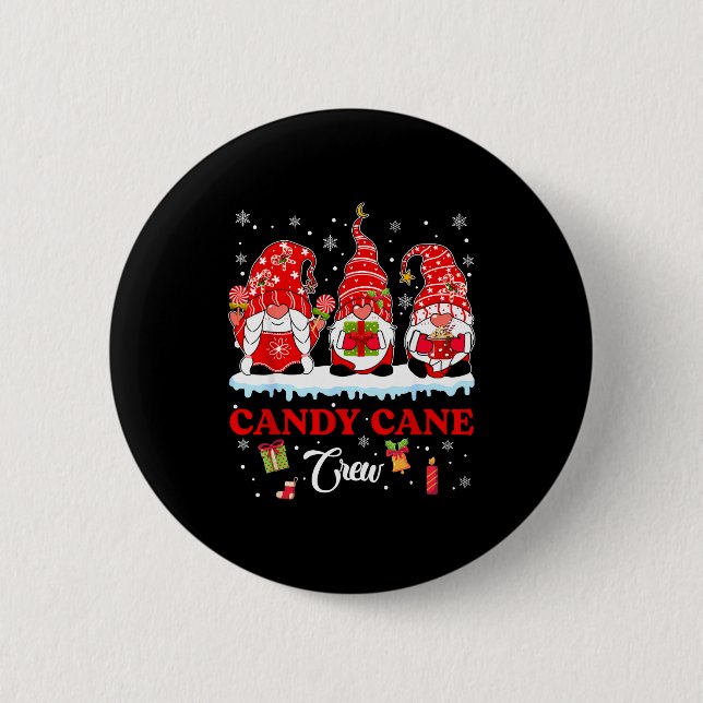 Candy Cane Crew Funny Christmas Holiday Men Women  Button (Front)