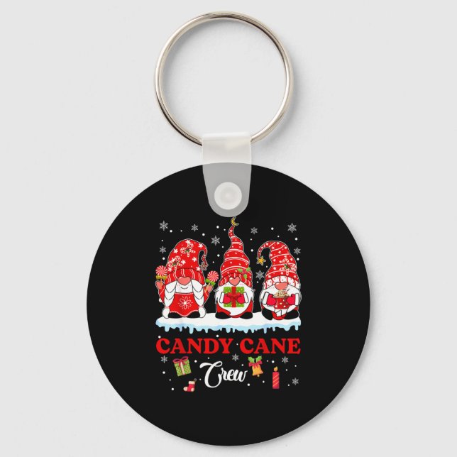 Candy Cane Crew Funny Christmas Holiday Men Women  Keychain (Front)