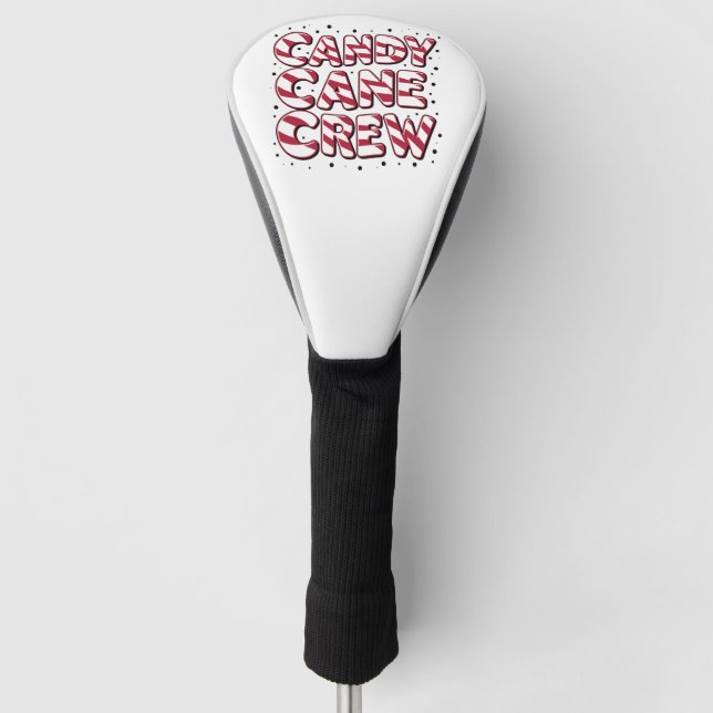 Candy Cane Crew Lover Christmas Xmas Pajama Golf Head Cover (Front)