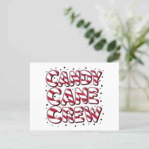 Candy Cane Crew Lover Christmas Xmas Pajama Holiday Postcard
