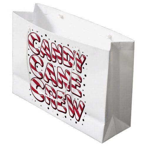 Candy Cane Crew Lover Christmas Xmas Pajama Large Gift Bag