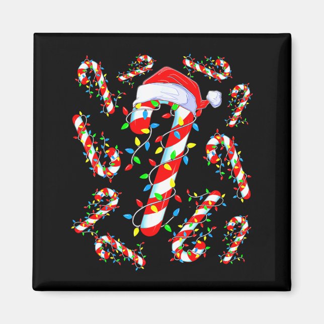 Candy Cane Crew Red And White Santa Funny Christma Magnet (Front)