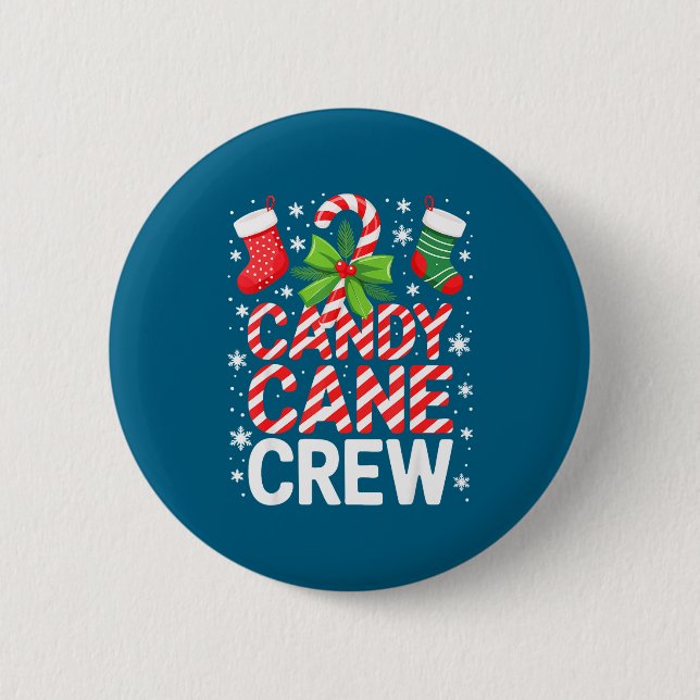 Candy Cane Crew Shirt Adult Men Women Kids Christm Button (Front)