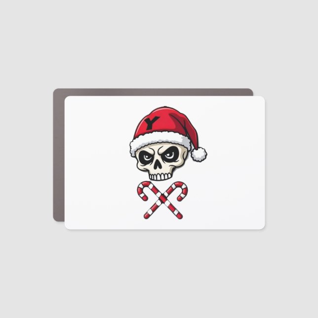 Candy Cane Crew Skull Christmas 2025 Funny Men Boy Car Magnet (Front)