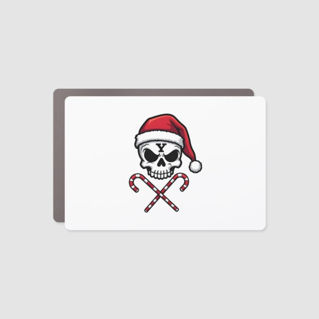Candy Cane Crew Skull Christmas 2025 Funny Men Boy Car Magnet (Front)
