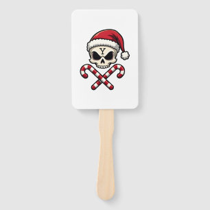 Candy Cane Crew Skull Christmas 2025 Funny Men Boy Hand Fan