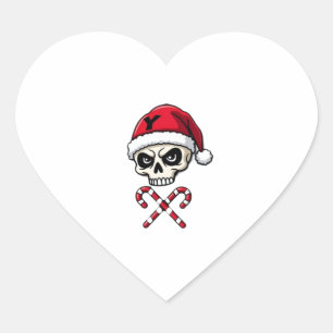 Candy Cane Crew Skull Christmas 2025 Funny Men Boy Heart Sticker