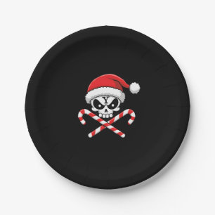 Candy Cane Crew Skull Christmas 2025 Funny Men Boy Paper Plates