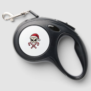 Candy Cane Crew Skull Christmas 2025 Funny Men Boy Retractable Pet Leash