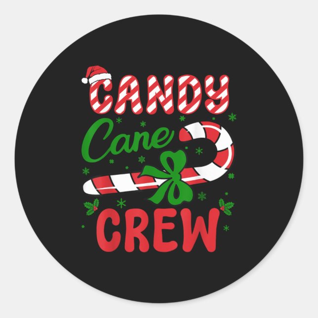 Candy Cane Crew Tester Lovers Taster Group Funny C Classic Round Sticker (Front)
