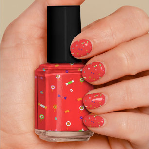 Candy Cane Crush Nail Minx Art
