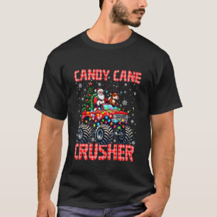 Candy Cane Crusher Christmas Monster Truck Xmas Sa T-Shirt