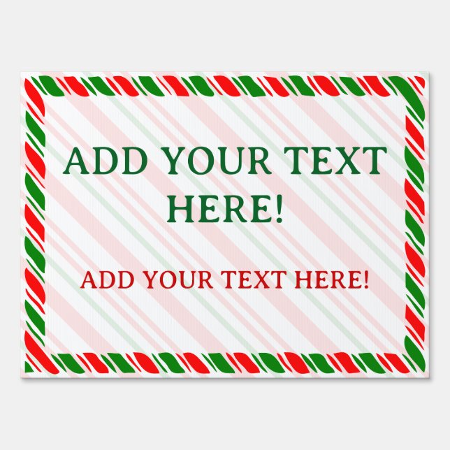 Candy Cane Custom Christmas  Sign (Front)