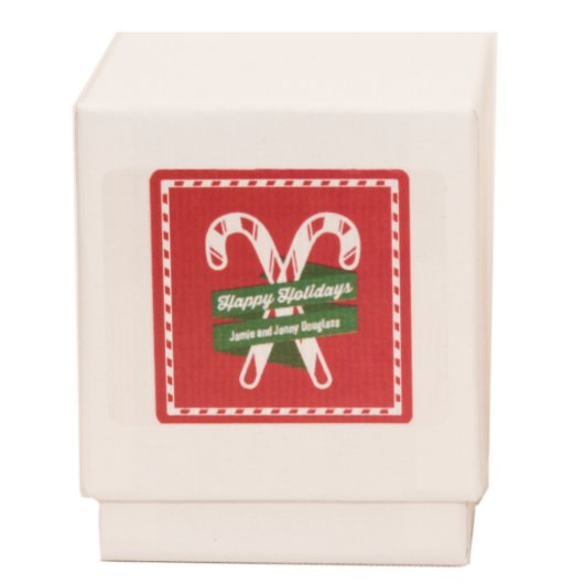 Candy Cane Custom Holiday Candle (Front)