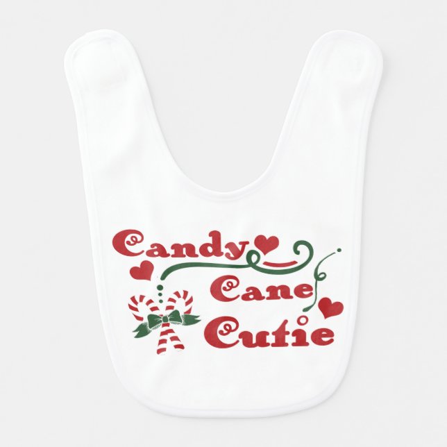 candy cane cutie baby bib (Front)