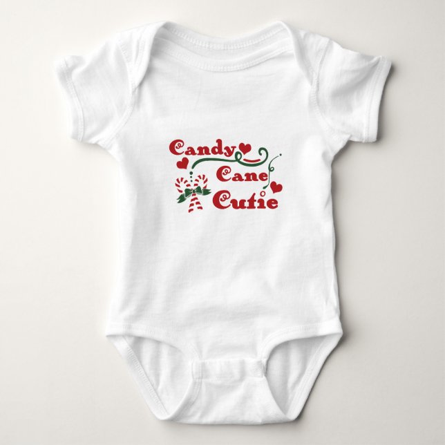 candy cane cutie baby bodysuit (Front)