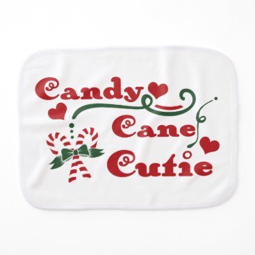 candy cane cutie baby burp cloth
