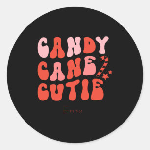Candy Cane Cutie Christmas Holiday Toddler T Shirt Classic Round Sticker