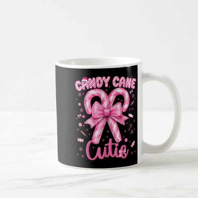 Candy Cane Cutie Coquette Pajamas Pjs Christmas Xm Coffee Mug (Right)