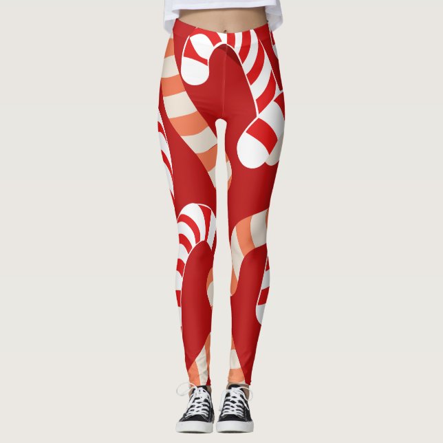 Candy Cane Delight Leggings (Front)