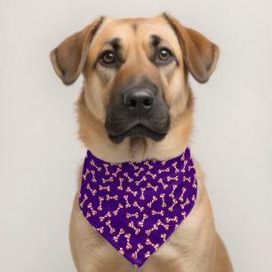Candy Cane Dog Bones Pet Bandana Collar