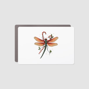 Candy Cane Dragonfly Car Magnet