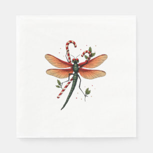 Candy Cane Dragonfly Napkins