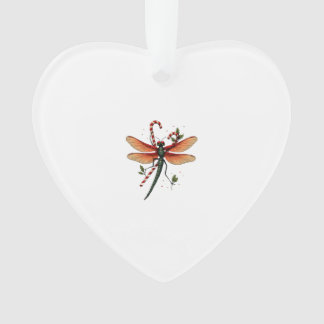Candy Cane Dragonfly Ornament