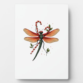 Candy Cane Dragonfly Plaque