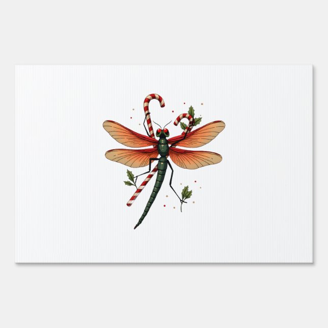 Candy Cane Dragonfly Sign (Front)