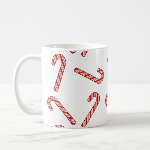 Candy Cane Drawings In Red Green White  Coffee Mug