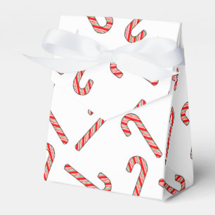 Candy Cane Drawings In Red Green White Favor Boxes