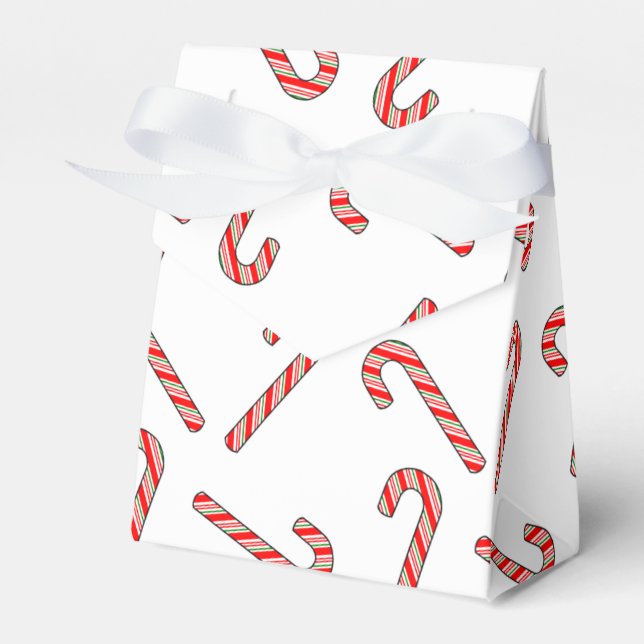 Candy Cane Drawings In Red Green White  Favor Boxes (Front Side)