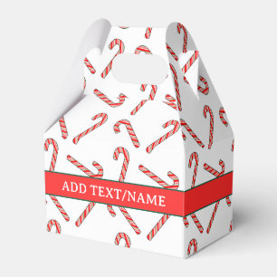 Candy Cane Drawings In Red Green White Favor Boxes