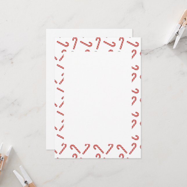 Candy Cane Drawings In Red Green White Invitation (Front/Back In Situ)